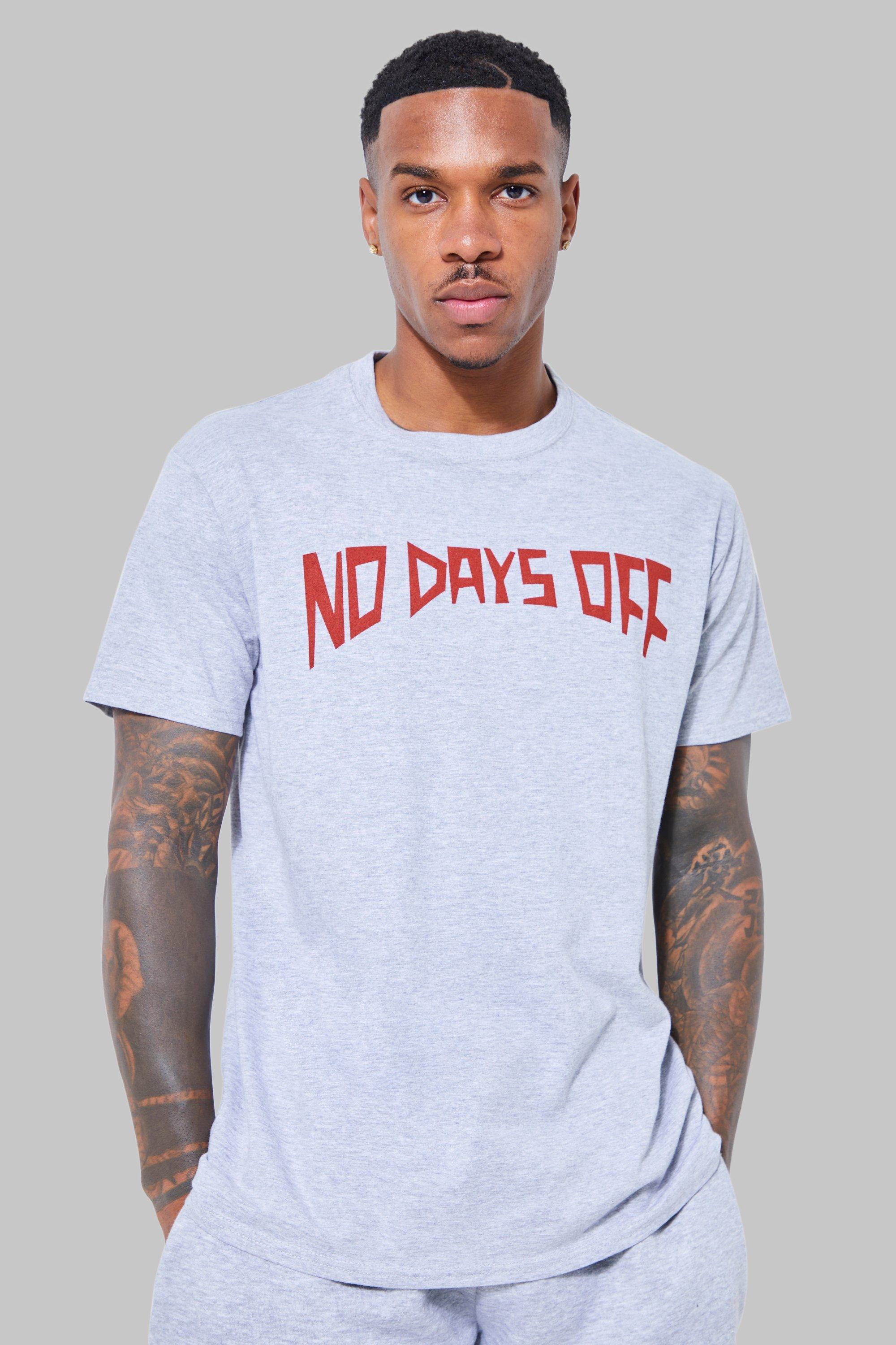 Mens Grey Man Active No Days Off Oversized T-shirt, Grey